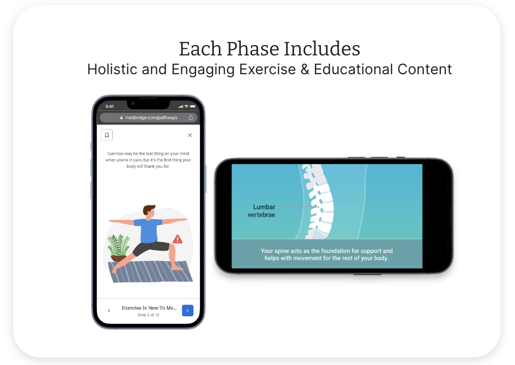 Each phase includes holistic and engaging exercise and educational content