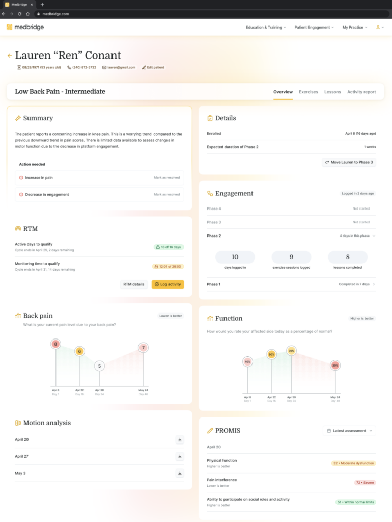 Screenshot of Pathways reporting screen